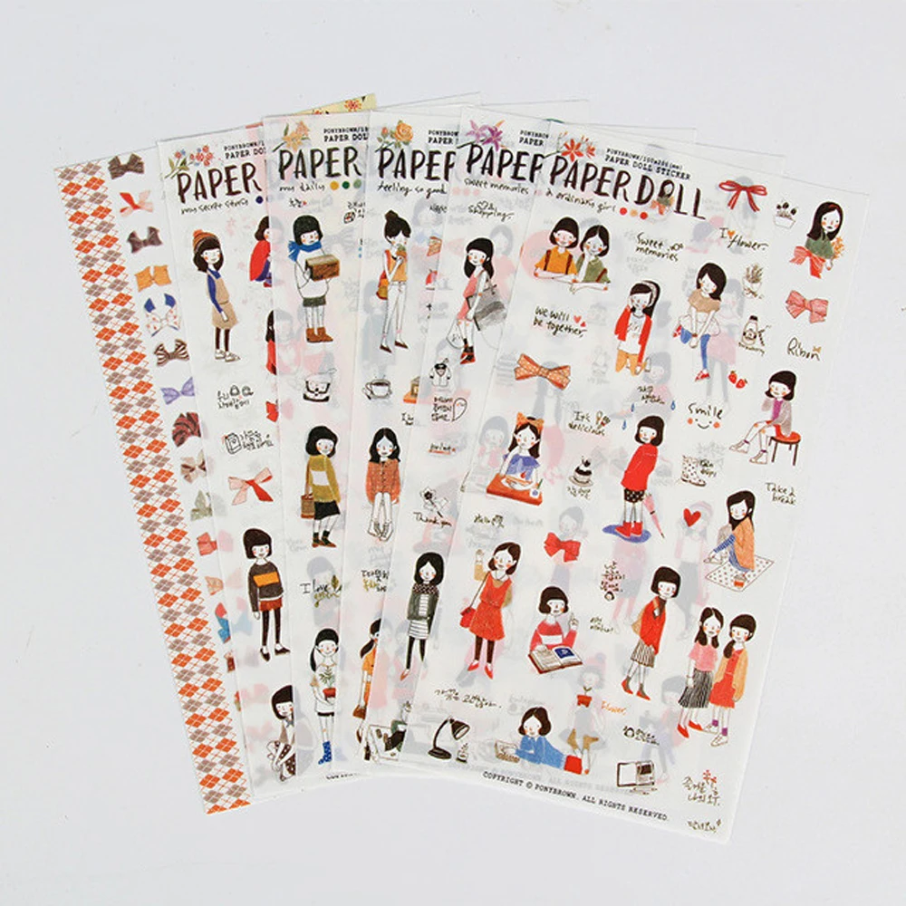 Kawaii Retro Planner Label Sticker Album Stick Scrapbooking Leuke Stickers Cartoon Sticker Decoratieve Stickers Dagboek Sticker