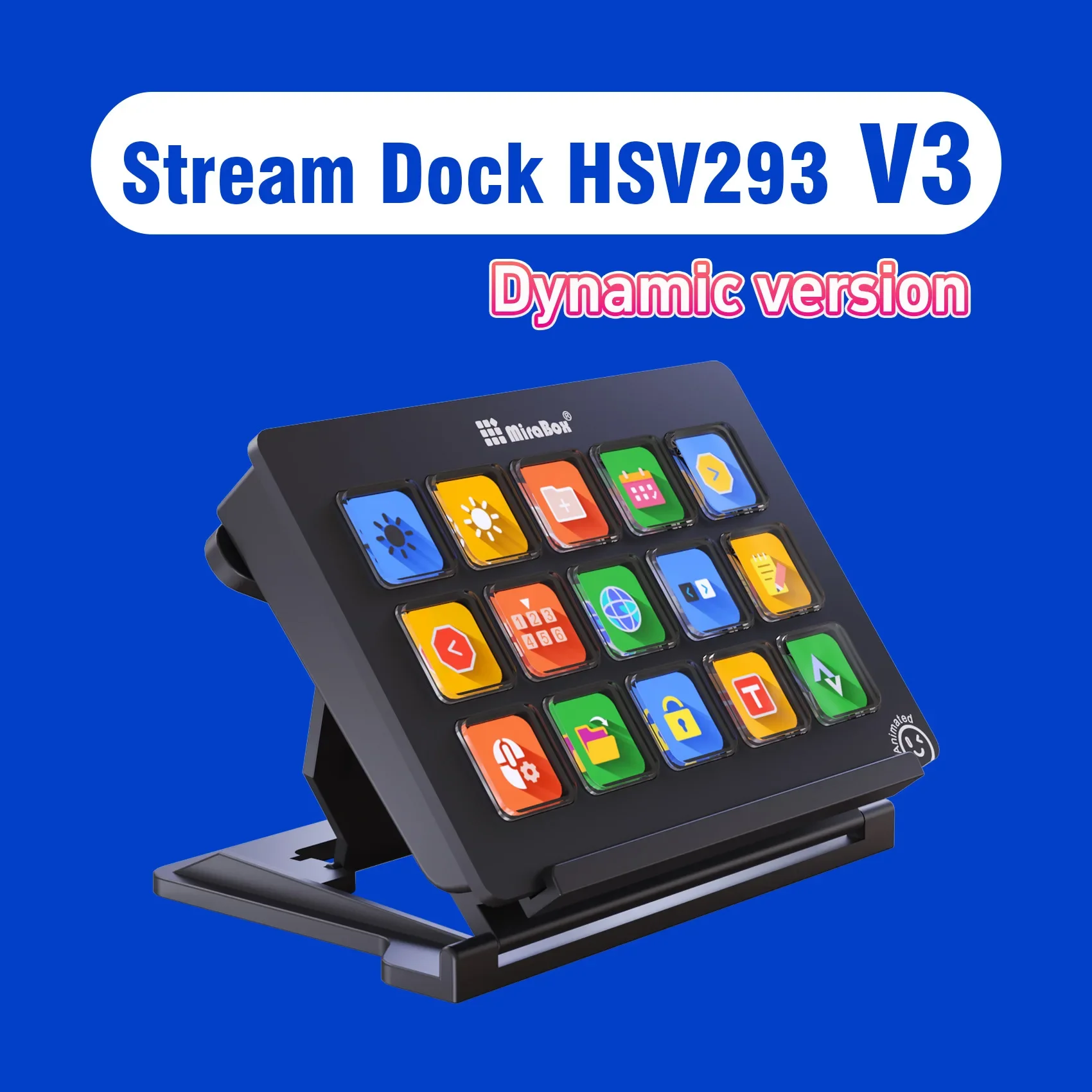 Mirabox HSV293 V3 Visualized Mini Keyboard 15 Keys Custom Live Content Creation Controller for Windows/MacOS