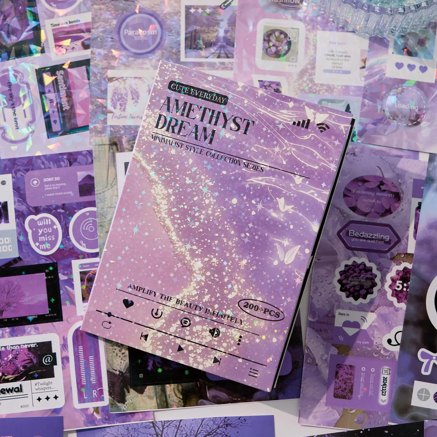 

20 листов Kawaii Ins Flash Film высечки наклейки книга творческий справочник DIY материал для скрапбукинга эстетика канцелярские наклейки