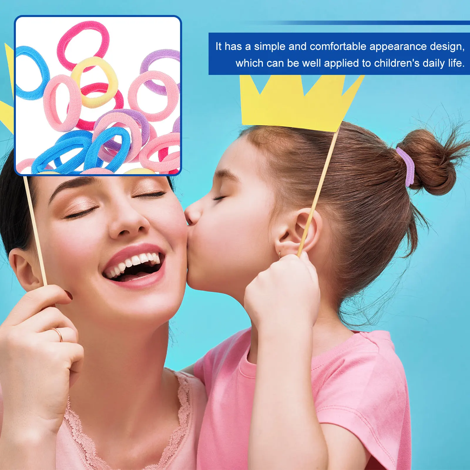 

200 шт. милых резинок для волос для малышей, гладкие резинки для волос из безопасного материала, удобные в использовании, идеально подходят для повседневной носки и в качестве реквизита для фотосессий