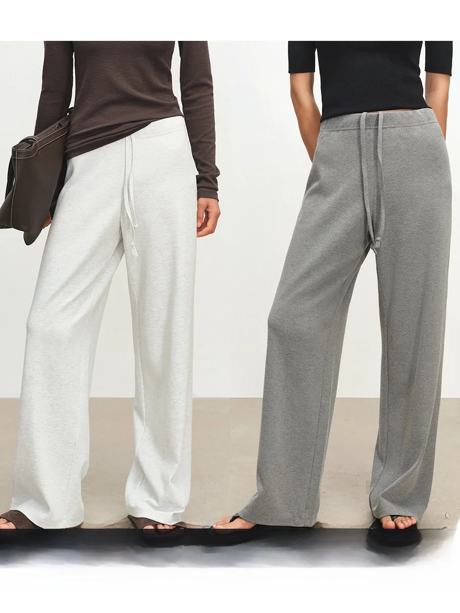 

Широкие брюки MSBEAST с высокой талией, женские повседневные спортивные серые спортивные штаны, тонкие хлопковые брюки, удобные, как облако, на ощупь как облако