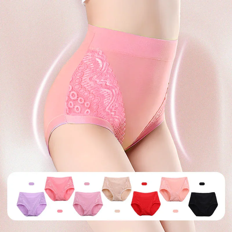 Women Panties High Waist Leak Proof Cotton Briefs Panties Plus Size Menstrual Period Briefs Jacquard Easy Clean Panties XL-6XL