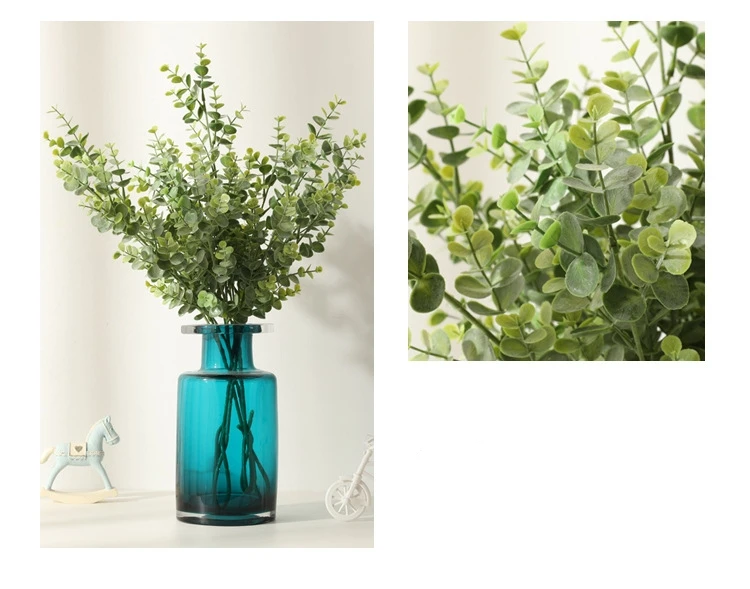 

Искусственные цветы Лист эвкалипта — зеленое растение из искусственного эвкалипта, искусственные цветы с одной веткой для свадебных украшений и H