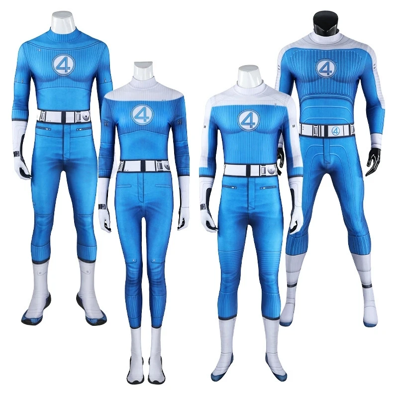 

2025 Fantastic Four Cosplay Costume for Man and Women Girls Boys Jumpsuits Zentai Bodysuits Uniform Halloween Party Disguise
