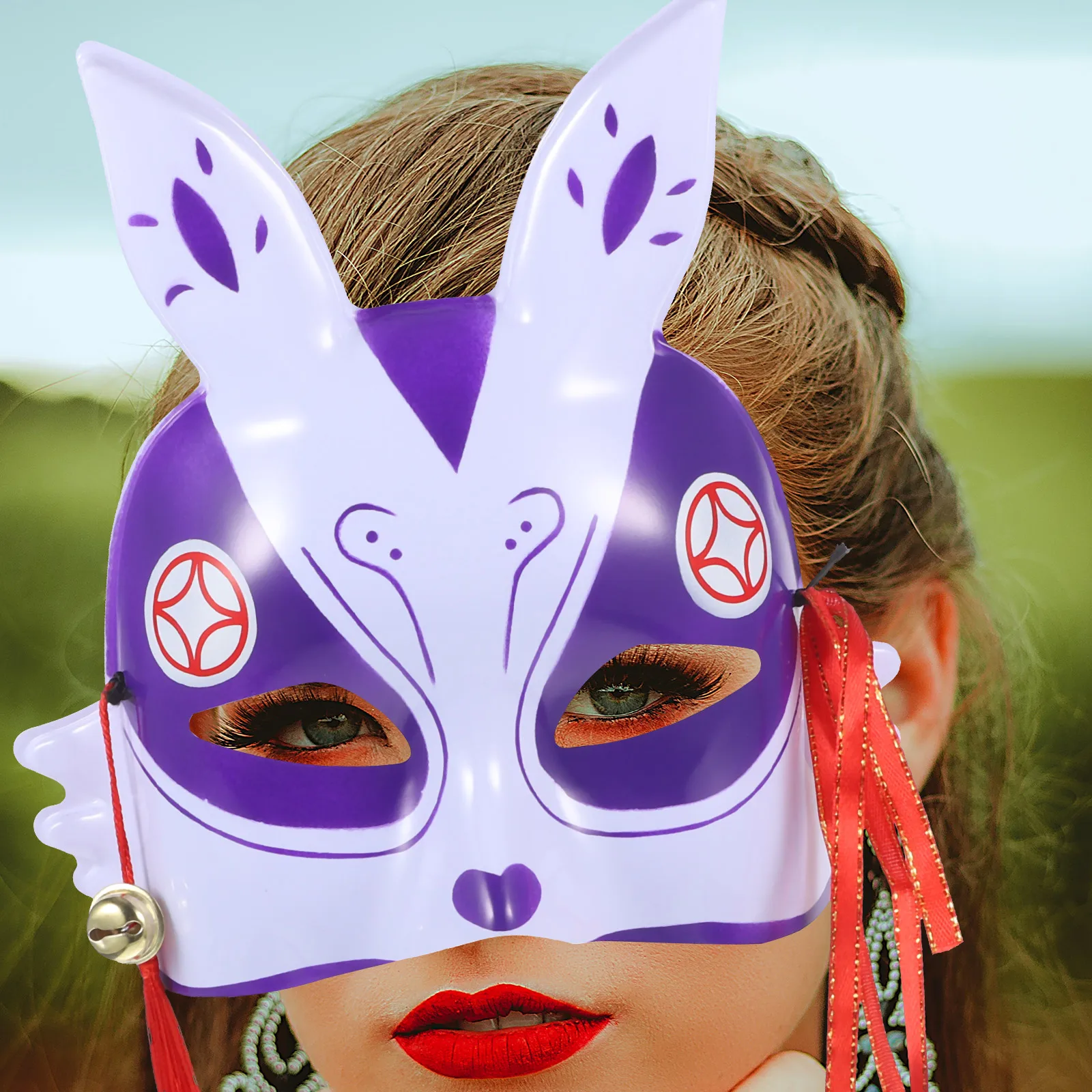 

Masks Bunny Animal Masquerade Men Aldult Halloween Half for Reusable Face Purple Cosplay Party Child