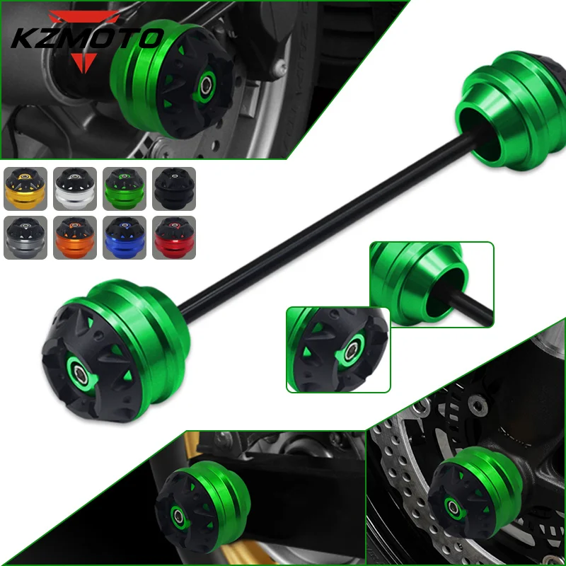 

2023 For Ninja H2 H2R NINJA H2 SX ninja CNC Front Wheel Axle Fork Crash Sliders Protector CNC Wheel Falling Protection Pad Kit