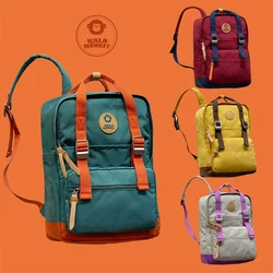 Brand Men's and Women's Canvas Computer Backpack Macaron Color Splash Proof Student School Travel Japanese Style Backpack