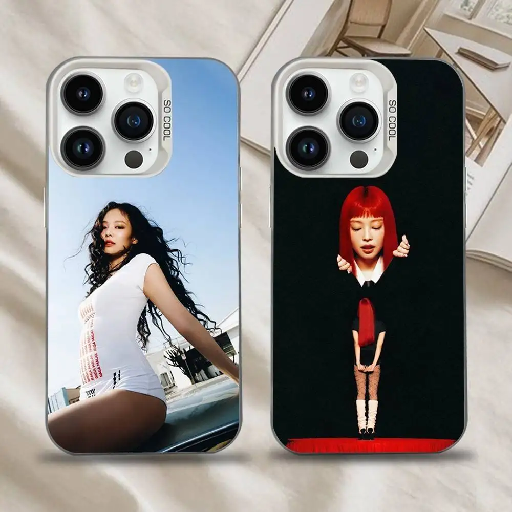 

Singer J-Jennie-S Phone Case For iPhone 16,15,14,13,12,11,Mini,Pro,SE,MAX White Matte Shockproof Cover