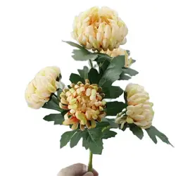 NEW Fake Single Stem Pineapple Chrysanthemum (5 heads/piece) Simulation Gerbera for Wedding Home Decorative Artificial Flowers