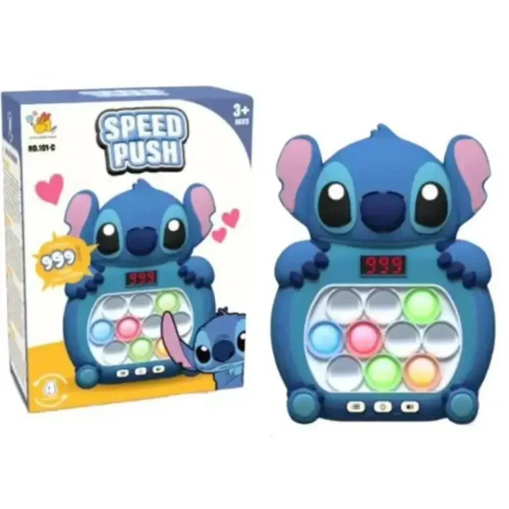 Stitch Mickey Quick Push Game Console Upgraded Fingertip Press It Competition Squeeze Relieve Stress Children Toys