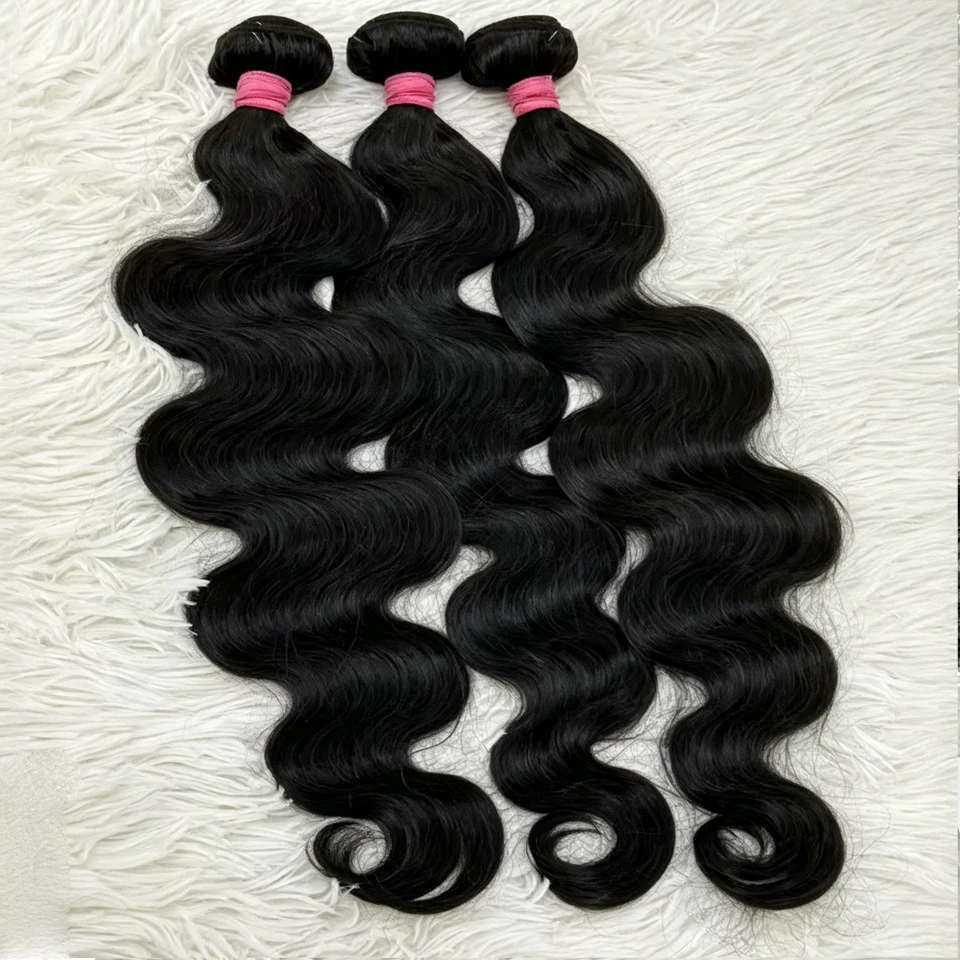 

Body Wave Bundles Human Hair 30 34 40 Inch Deep Wave Raw 2 3 4 Hair Bundles Unprocessed Double Weft Human Hair Extensions Weave
