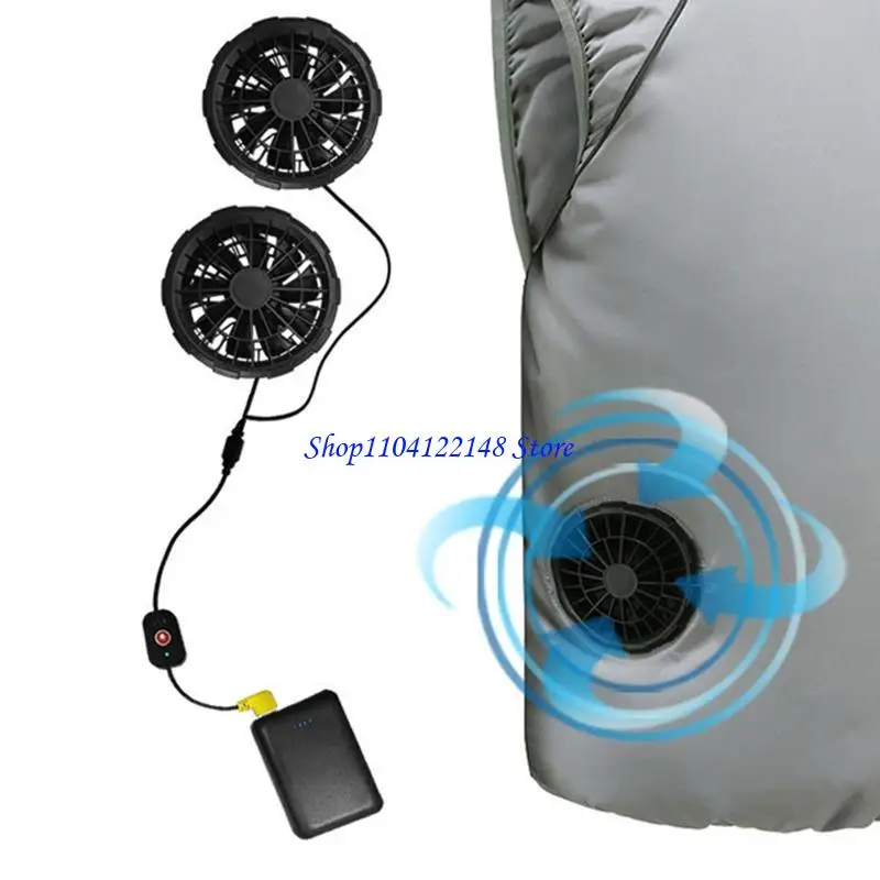 P9FA Air Conditioning Fan Men Outdoor summer coat USB Electric fan cooling Jackets