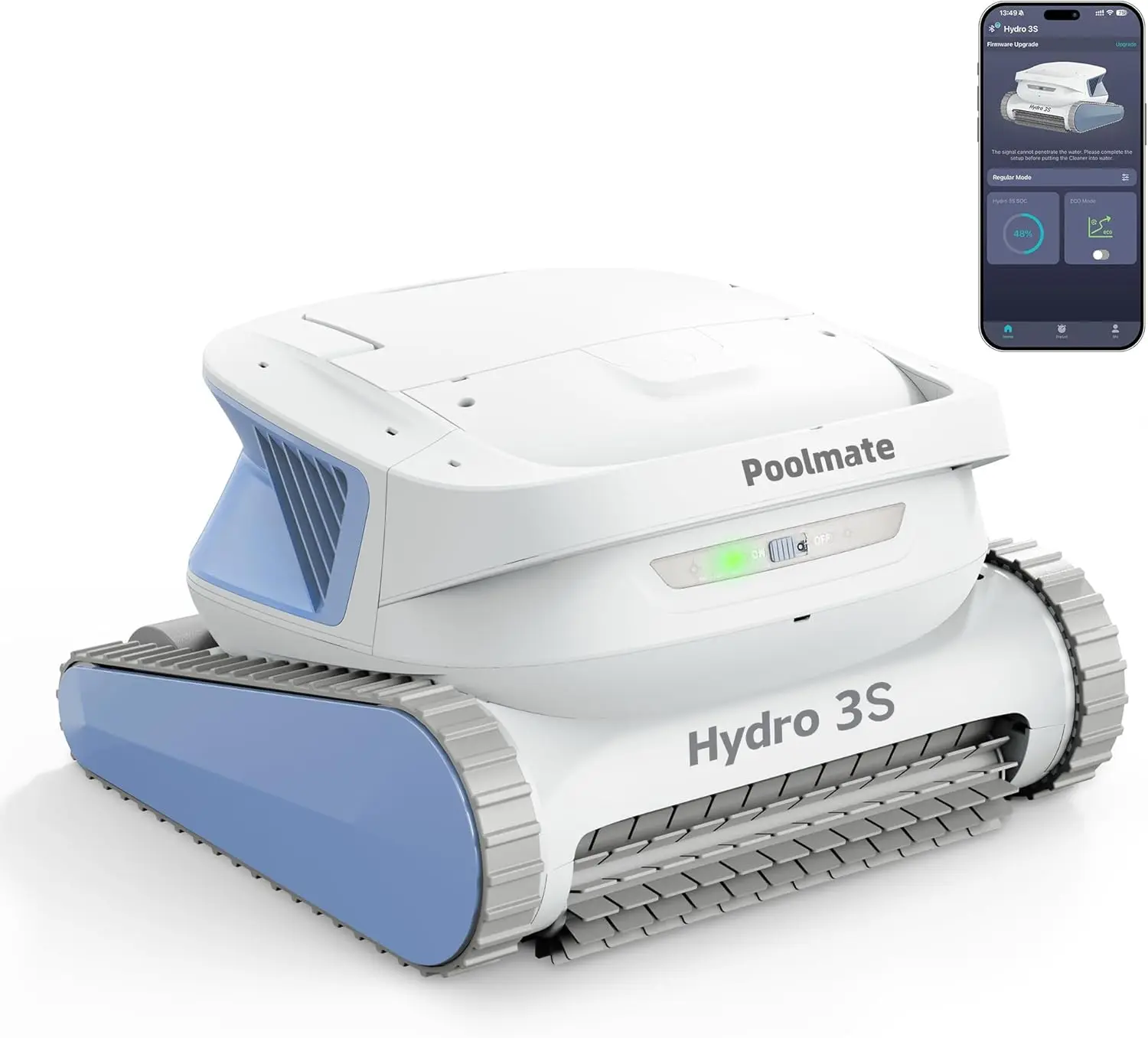 Robotic Pool Vacuum, Cordless Pool Cleaner Ground Pools,Smart Navigation, Dual Inlet, Wall/Waterline Cleaning