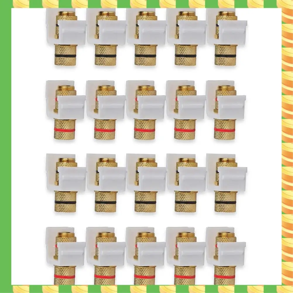

AB53 Speaker Post Snap-In Banana Keystone Jack - White, 20Pcs