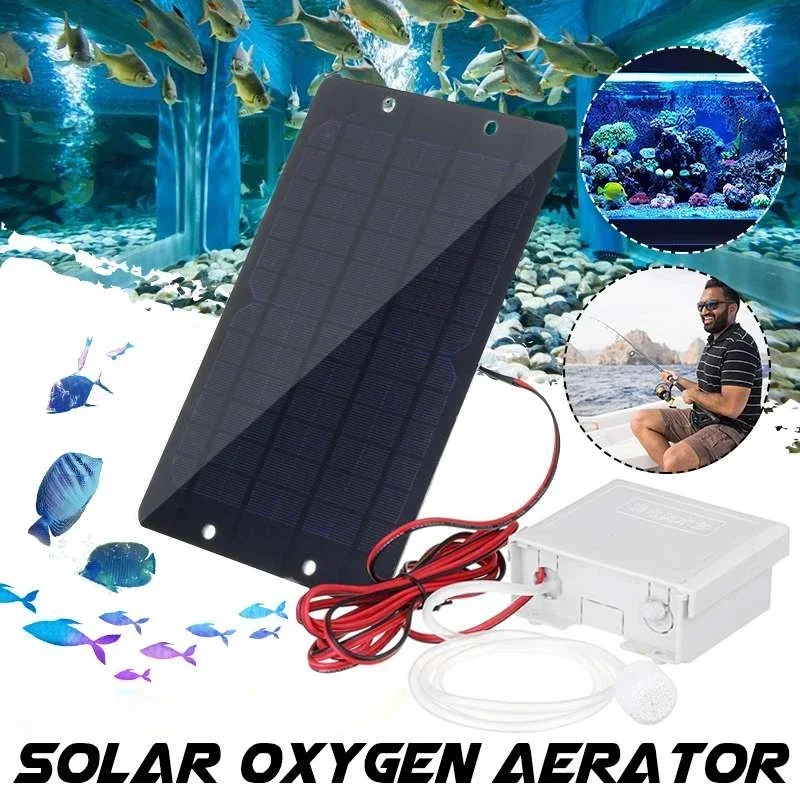 300W 6V Solar Oxygen Generator Aquarium Air Pump Tank Oxygen Pump Outdoor Fishing Tools USB Charging Pond Aerator Water Pump