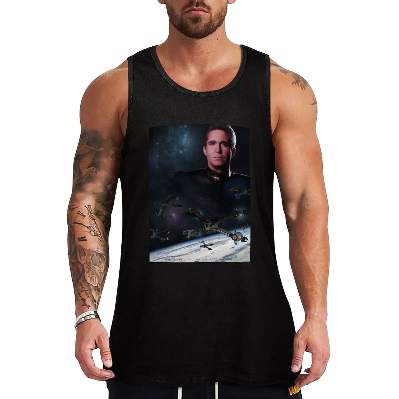 Camiseta sin mangas Babylon 5 - Hold the Line, color liso, corte regular, para uso casual