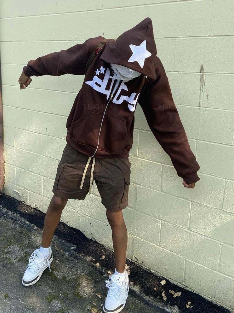 

BIG PROMOTION Y2K Autumn/Winter Fashion Star graphics Print European and American Men's Sweatshirt Gothic Top Long Sleeve Jacket
