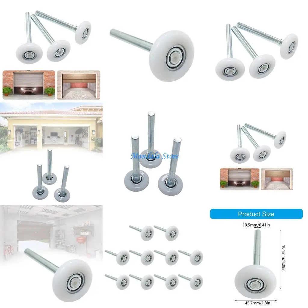 

U2JC 10 шт. универсальные ролики для гаражных ворот, прочный нейлоновый материал, стержень колеса с уплотнительным подшипником