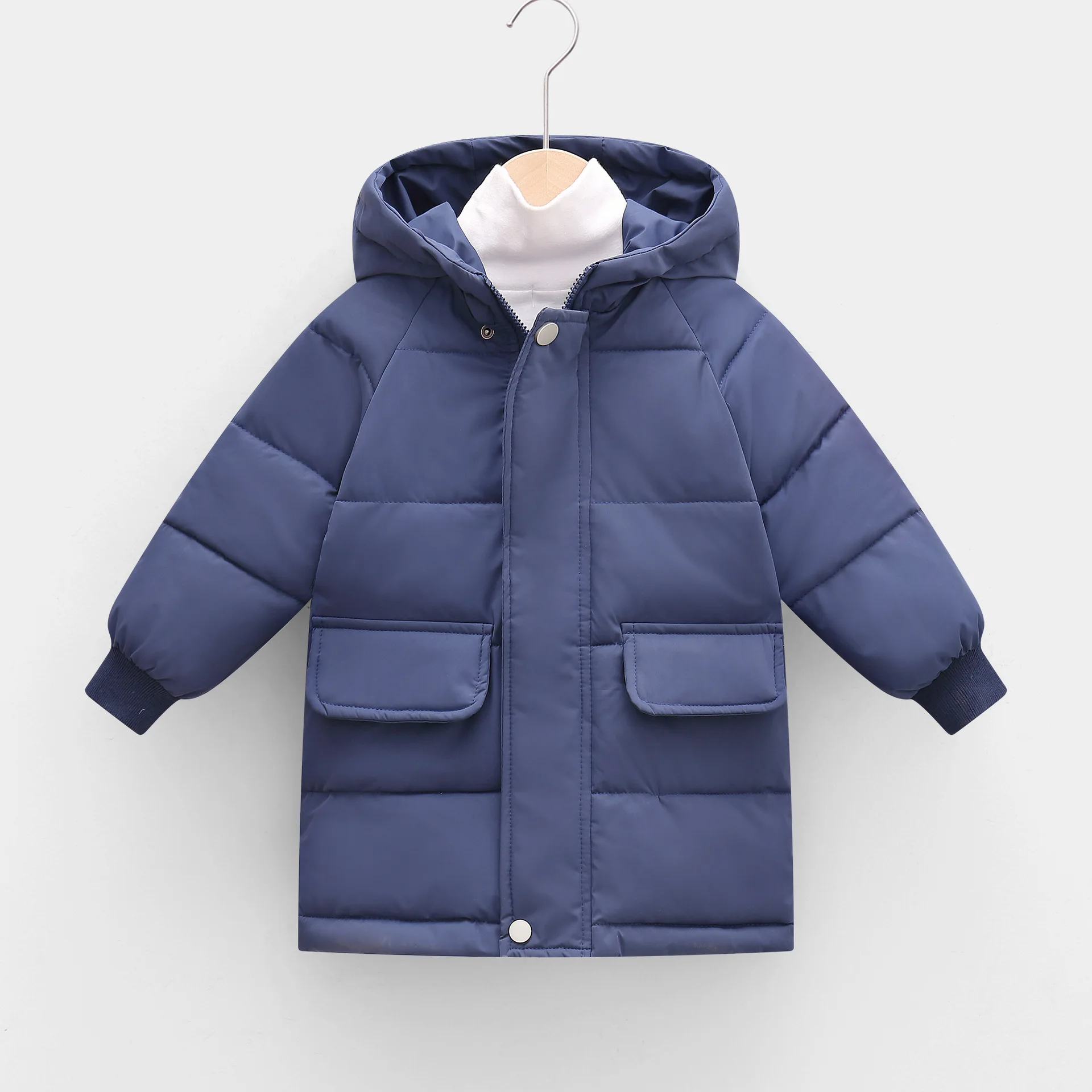 Kinderen Meisjes 2024 Winter Overjas Effen Dikker Capuchon Kid Meisjes Bovenkleding Normcore Winddicht Rits Peuter Baby Meisjes Jas