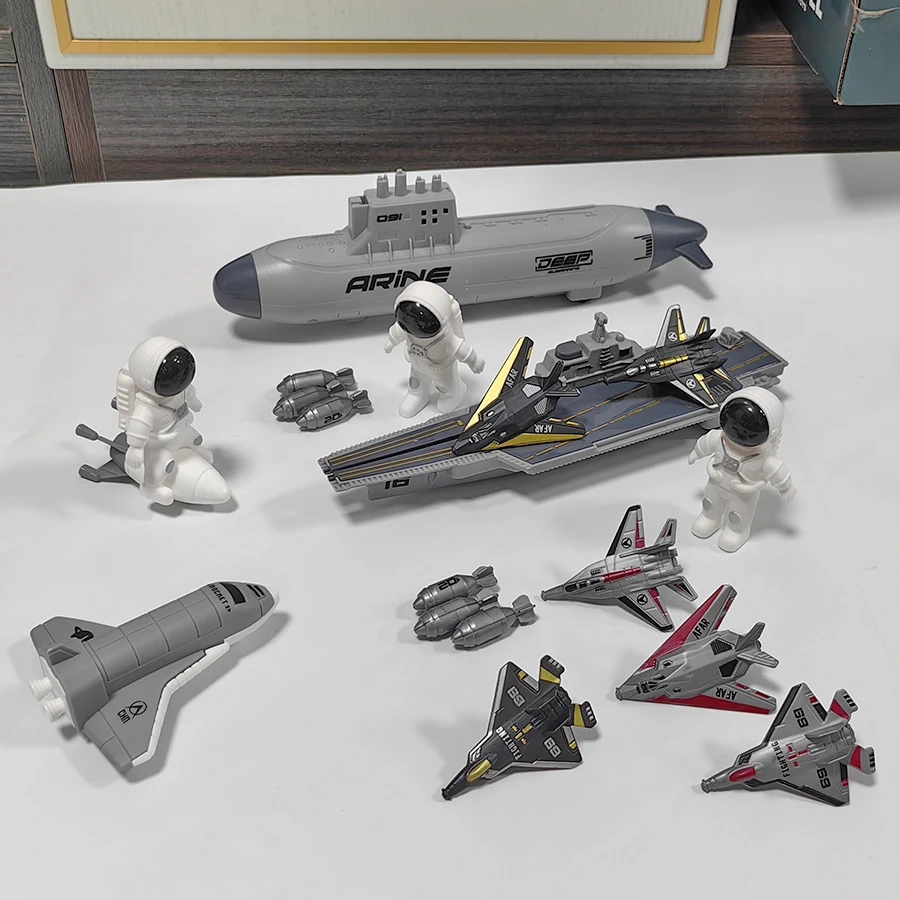 حاملة الطائرات، الطراد، نموذج الغواصة النووية، نموذج مركبة فضائية لرواد الفضاء للأطفال، نموذج لوحة إطلاق صاروخ الفضاء #3