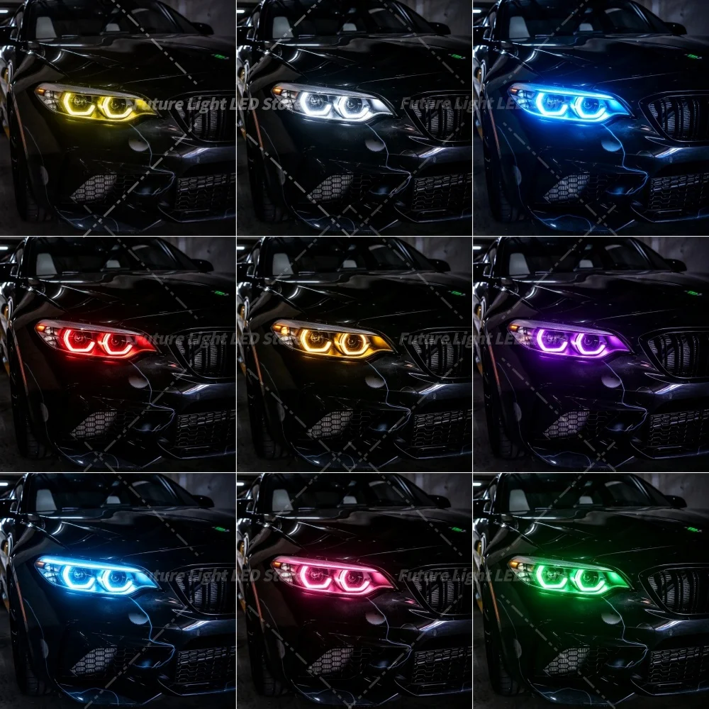 For BMW F87 M2 F22 F23 LCI M240i 2 Series 2018-2021 Blue Amber LED Headlight Daytime Running Light Yellow DRL Modules Angel Eyes