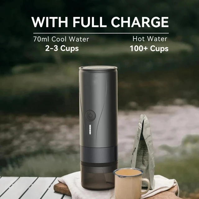 Hot Sell Portable Mini Heated Espresso Coffee Machine, One Hand Operated Compact Coffee Maker for Outdoor Travel & Daily Use