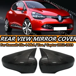 2X Side Wing Mirror Cover Caps For Renault Clio IV 4 Mk4 / Zoe / Captur 2012-2019 Rearview Mirror Cover Add on Car Accessories