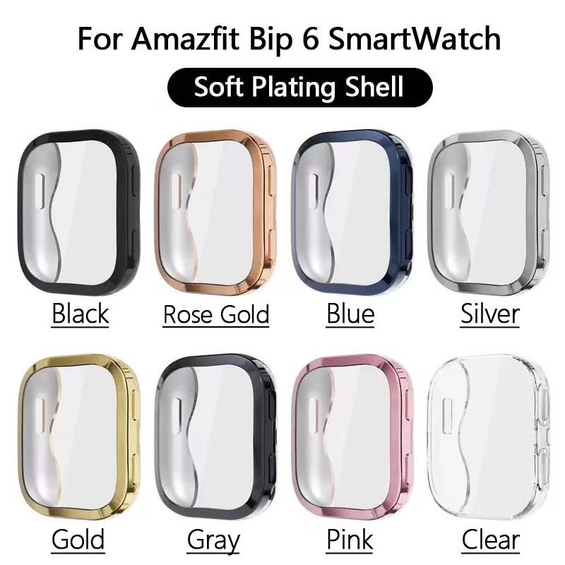 

Мягкий силиконовый чехол для часов из ТПУ для Amazfit Bip 6, умные часы, полное покрытие, защитная пленка для экрана, бампер, корпус