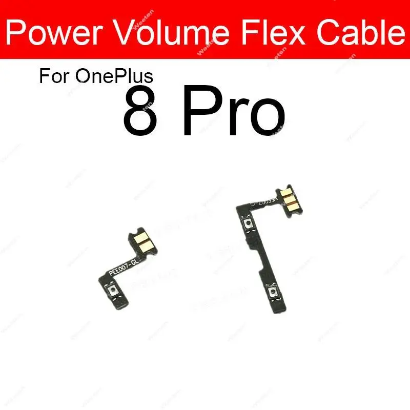 Arriba/Abajo volumen y botón de encendido Cable flexible para OnePlus 7 7T 8 Pro alimentación Control de volumen botón interruptor piezas de repuesto