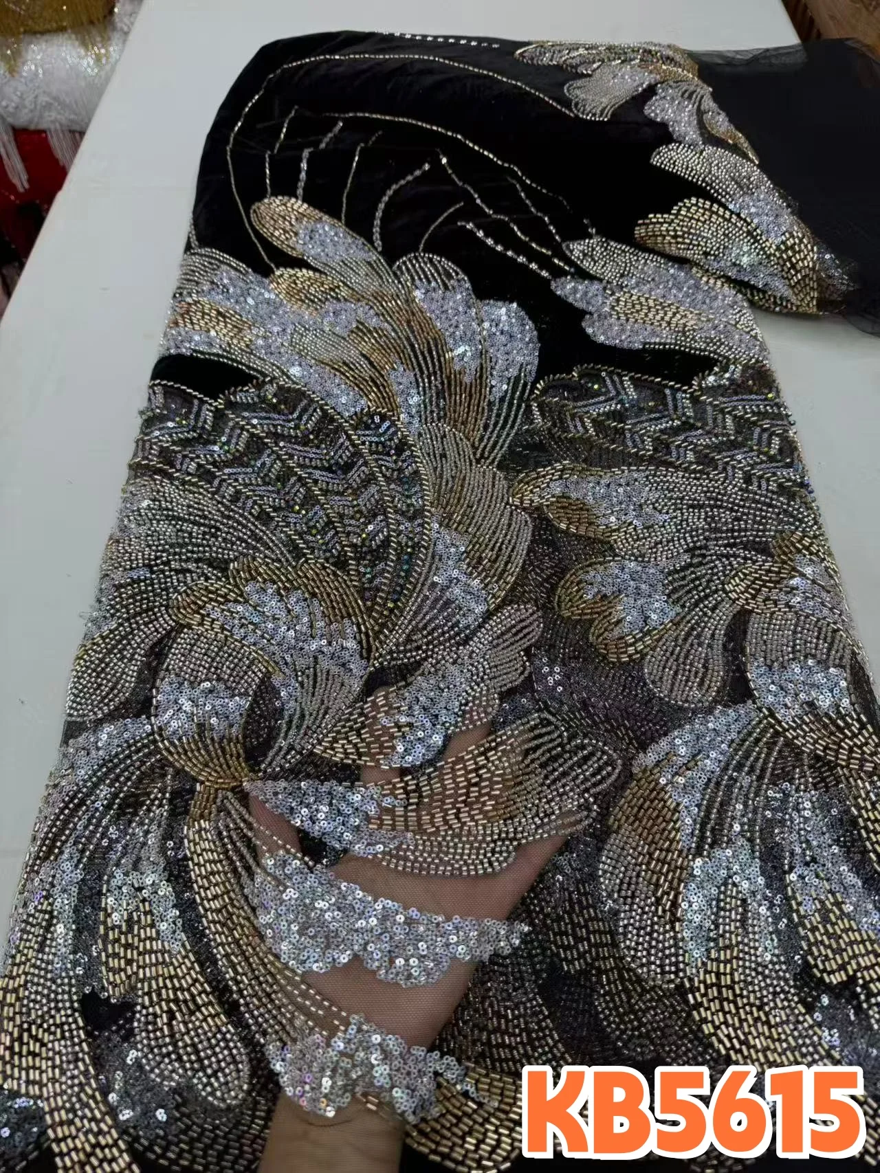 YLS Velvet Brown Beaded Sequin - Sewing Velvet Fabric recension och pris