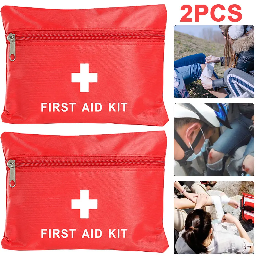 2 قطعة مجموعة أدوات طبية محمولة للإسعافات الأولية للسفر والتخييم في الهواء الطلق حقائب طبية فارغة