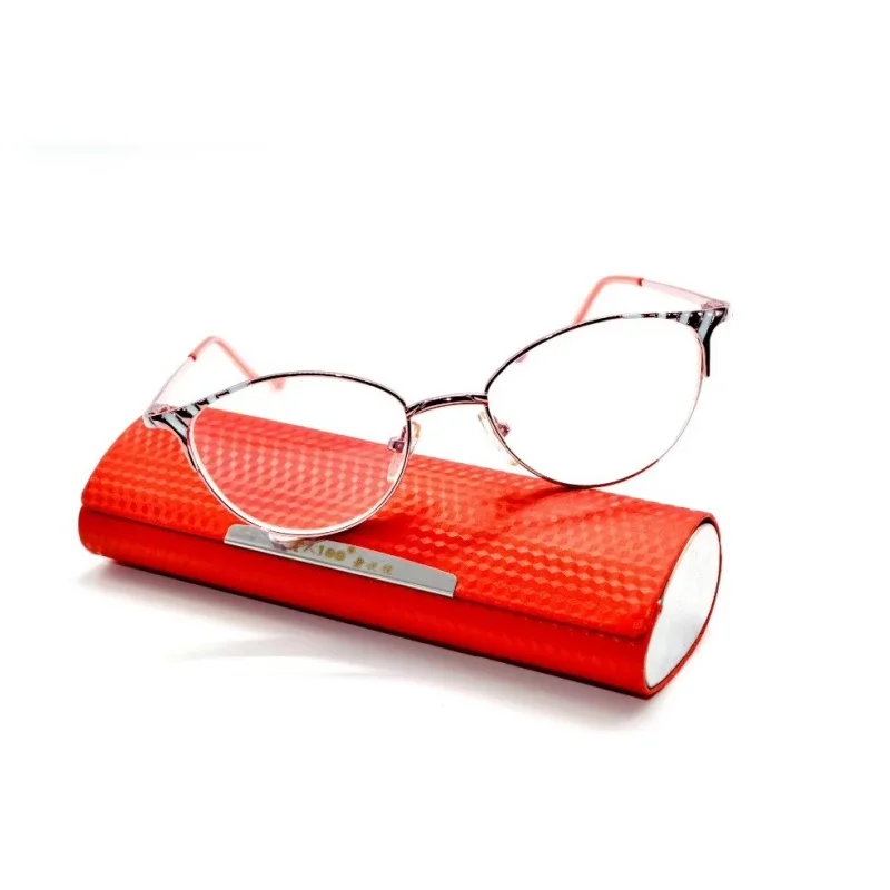 

[READING GLASSES WITH CASE ]CAT EYE Titanium ALLOY SUPER LIGHT PINK MULTILAYER COATED LENS LADIES WOMEN +1 +1.5 +2 +2.5 +3+3.5+4