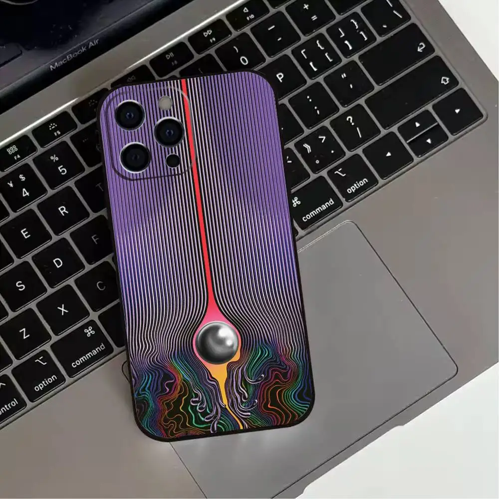 T-Tame Impala Psychedelic Art  Phone Case For iPhone 17,16,15,14,13,12,11 Plus,Pro Max,XS,Soft Silicone Black Cover