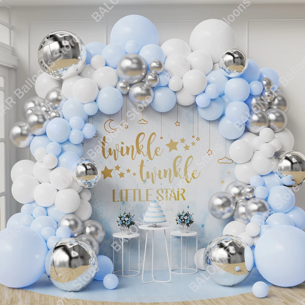 

Blue Balloon Garland Arch Kit 1st Birthday Party Decoration Kids Baby Shower Boy Birthday Ballon Wedding Decor Foil Latex Globos