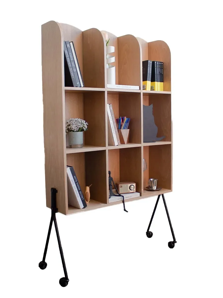 

Chinese style movable bookshelf, floor to floor storage rack, solid wood magazine rack, medieval display rack, storage rack