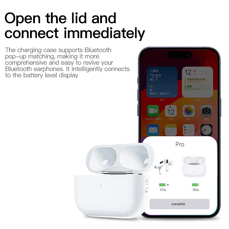 Wireless Earphone Charging Case For Airpods 1/2/3 Bluetooth Replacement Charging Box Compatible For Airpods 1st/2nd Pro