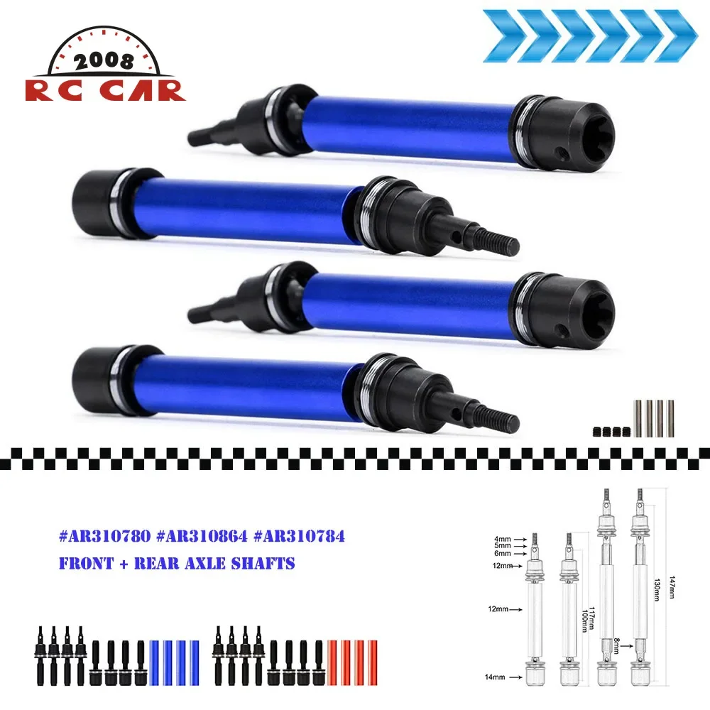 

Replacement Harden Steel Axle Driveshaft SET CVD #AR310780 #AR310864 #AR310784 For 1:10 ARRMA Senton Granite BIG ROCK 1:8 TYPHON