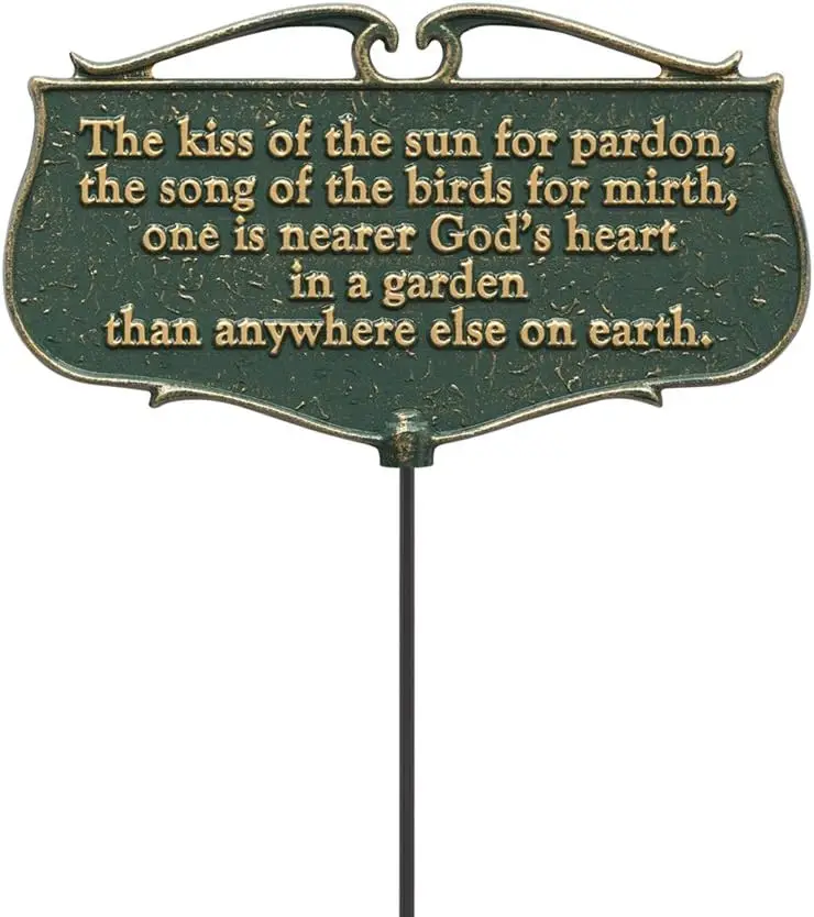 

Garden Poem Sign with Sun Verse, Durable Aluminum Outdoor Decor for Wall or Fence