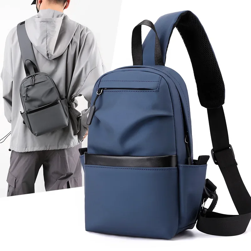 Men\'s chest bag 2024 new fashion trendy brand cross bag shoulder bag casual crossbody ins mobile phone small backpack