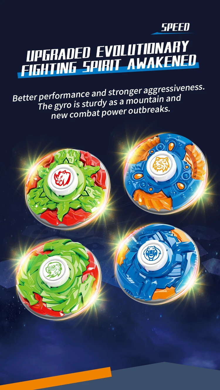 Combat Spinning Gyro with Launcher 1/2/4set Fast Rotate Gyroscope Battle Flying Rotating Top Competitive Game Moving Model  Xmas