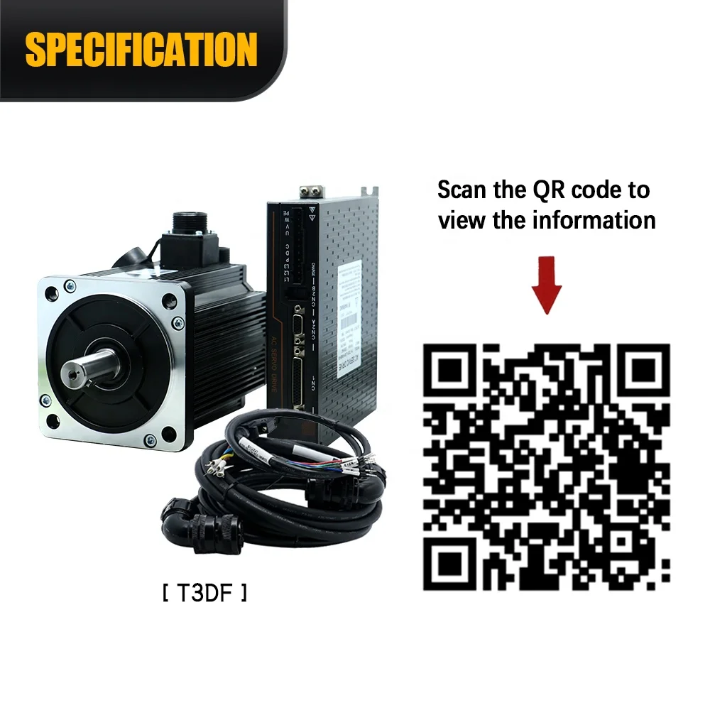 HLTNC 220V 750W 3000RPM 2.4N.m 80ST-M02430 90ST-M02430 0.75KW Servo Motor AC Motor With Servo Drive T3L -L30F  for Actuator