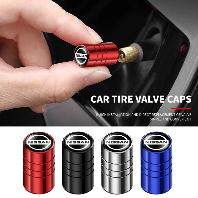 4pcs 3D Styling Car Wheel Tire Valve Caps Stem Caps Decoration For Nissan Abarth JEEP Fiat Volvo Jaguar Honda MG Nismo TRD Acura