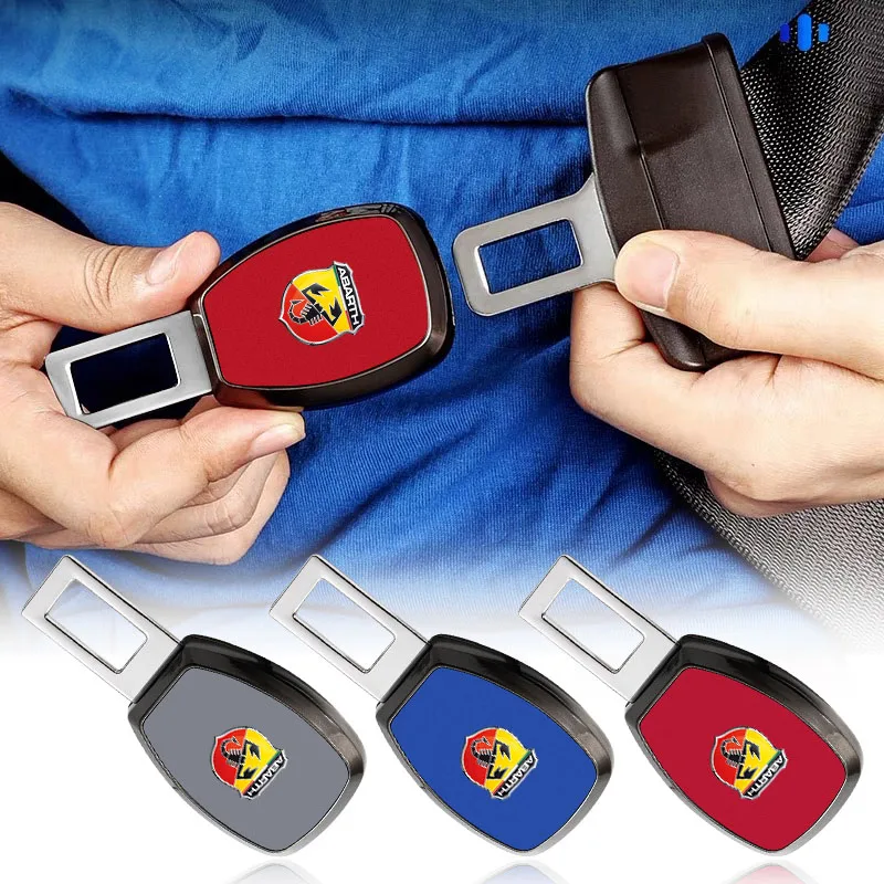 Metallischer Sicherheitsgurt-Clip-Verlängerer, Sicherheitsgurt-Schloss, Schnallen-Zubehör, Emblem für Abbas Abarth Fiat Punto 124/125/500 Stilo