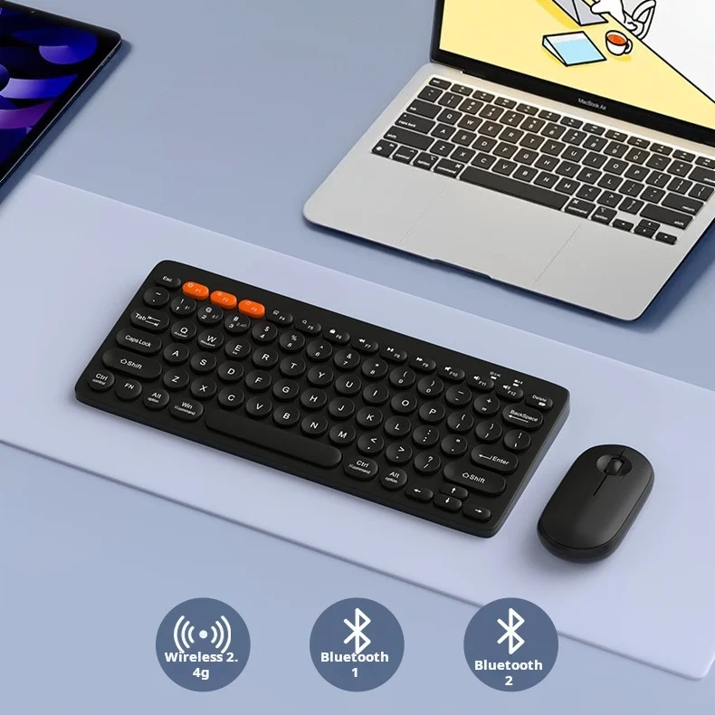 

Keyboard set wireless bluetooth mouse keyboard for tablets, mobile phones portable keyboard mute office game keyboard