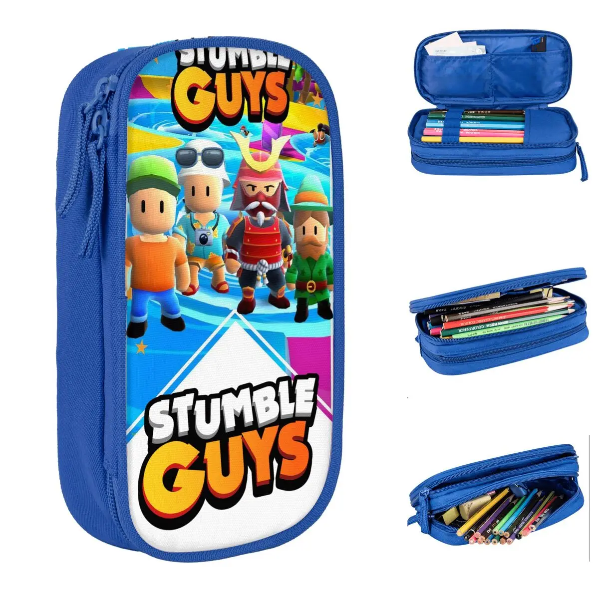 estojos para lapis stumble guys cartoon lovely game pen bags grande armazenamento material escolar bolsa para presente menina e menino 01