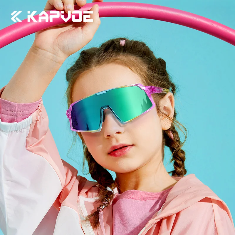 

KAPVOE новые солнцезащитные очки для велоспорта для девочек, очки для кемпинга и рыбалки, MTB UV400, детское оборудование для гонок на велосипеде, спортивные очки на открытом воздухе