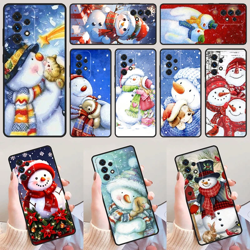 Christmas Snowman Penguin Santa Reindeer For Samsung A52 A72 A73 A20e A21S A50 A70 A12 A42 A31 A40 A51 A71 A32 A80 Phone Case