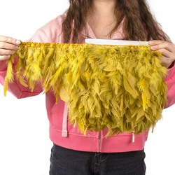 1 Meter Fluffy Turkey Feathers Trim Fringe Ribbon Marabou Feather on Tape Fringes Sewing Trimmings DIY Clothes Dress Decoration