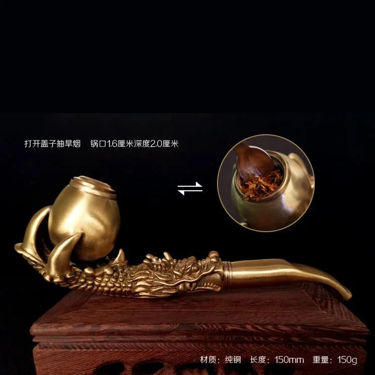 1PC Brass Vintage Tobacco Smoking Pipe Cigarette Holder Filter Handicraft Gift