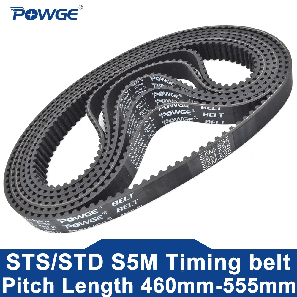 

POWGE STD S5M Timing belt Lp=460 465 470 475 480 485 490 495 500 505 510 515 520 525 530 535 540 545 550 555 Width 10-30 Rubber